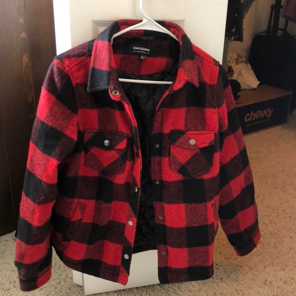 Coffeesshop red/black insulated flannel